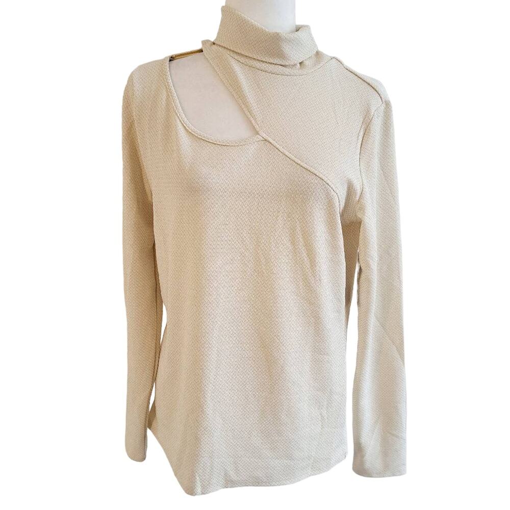 Willow Drive Cut Out Turtleneck Long Sleeve Top